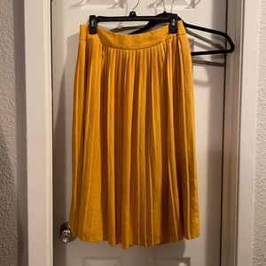 Yellow J. crew midi zip skirt